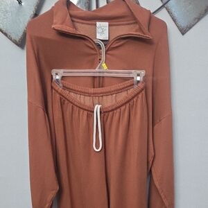 Rust Brown Two-Piece Lounge Set